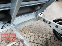 Eduard 2000 KG Rückwärtskipper - Gebremste Doppelachser - 2.6x1.5m - Ladehöhe:72 cm - 155R13 - Bordwände mit Kastenaufsatz