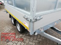 Eduard 2000 KG Rückwärtskipper - Gebremste Doppelachser - 2.6x1.5m - Ladehöhe:72 cm - 155R13 - Bordwände mit Kastenaufsatz