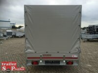 EDUARD 3318 -GE- Hochlader, Auffahrschienen, Bordwände 30cm -1500kg- Lfh: 56cm -195/55R10 mit Hochplane SP-Line