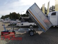 Eduard 1500 KG Rückwärtskipper - Gebremste Einzelachser - 2.6x1.5m - Ladehöhe:63 cm - 195/50R13 - Bordwände 30cm mit 60 cm Kastenaufsatz