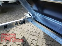 Eduard 1500 KG Rückwärtskipper - Gebremste Einzelachser - 2.6x1.5m - Ladehöhe:63 cm - 195/50R13 - Bordwände 30cm mit 60 cm Kastenaufsatz