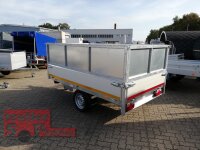 Eduard 1500 KG Rückwärtskipper - Gebremste Einzelachser - 2.6x1.5m - Ladehöhe:63 cm - 195/50R13 - Bordwände 30cm mit 60 cm Kastenaufsatz