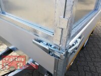 Eduard 1500 KG Rückwärtskipper - Gebremste Einzelachser - 2.6x1.5m - Ladehöhe:63 cm - 195/50R13 - Bordwände 30cm mit 60 cm Kastenaufsatz