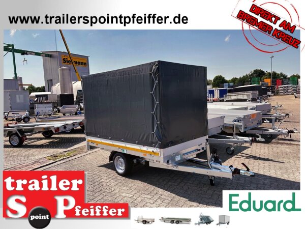 EDUARD 2615 -GE- Heckkipper, Bordwände 30cm -1500kg- H-Pumpe - Lfh: 63cm -195/50R13 mit Hochplane SP-Line