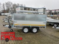 Eduard 2500 KG Rückwärtskipper - Gebremste Doppelachser - 2.6x1.5m - Ladehöhe:72 cm - 165R13 - Bordwände 30cm Kastenaufsatz