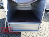 TPV TL-EU2 Anhänger mit Bordwandaufsatz und Flachplane - 750 kg - ungebremst - 100 KM/H - Zurrösen - 13 pol. Stecker
