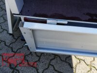 TPV TL-EU2 Tieflader Anhänger - 750 kg - ungebremst - 100 KM/H - Zurrösen - 13 pol. Stecker - mit Bordwandaufsatz und Flachplane