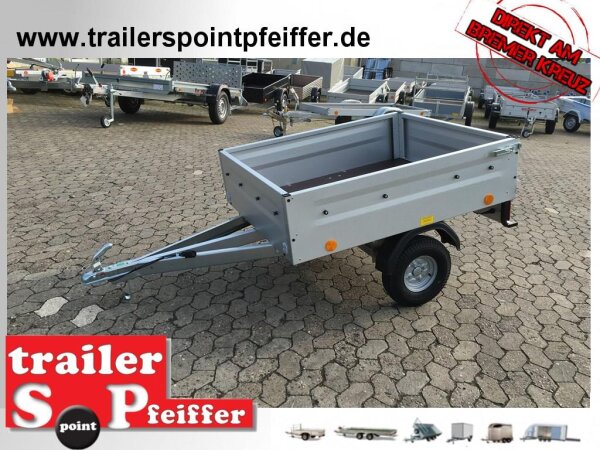 TPV HL-EU0 Hochlader Anhänger - 650 kg - ungebremst - 100 KM/H - Zurrösen - 13 pol. Stecker