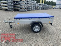 TPV TL-EU2 Anhänger mit Flachplane 750 kg ungebremst - 100 KM/H - Zurrösen - 13 pol.