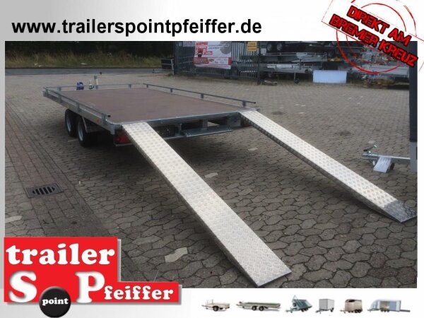 TPV HL-TBH 4020/27 R  - 2,7t Multitransporter mit 3-Seitiger Zurrgalerie- Auffahrschienen - Seilwinde - 195/55R10 - NIEDRIG