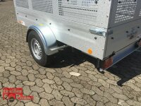 TPV TL-EB3 - 1300 kg gebremst Kastenanhänger mit 60 cm Gitteraufsatz - Wände