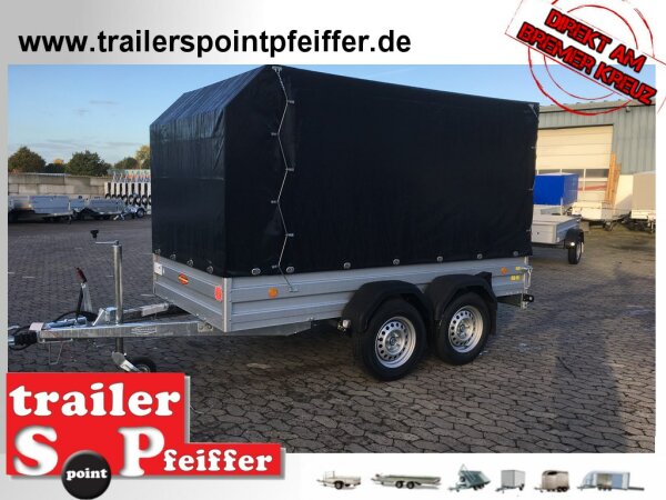 Böckmann TL-AL 3015/20 ALU Tieflader Anhänger - mit Plane / Spriegel ÖKO Schräge