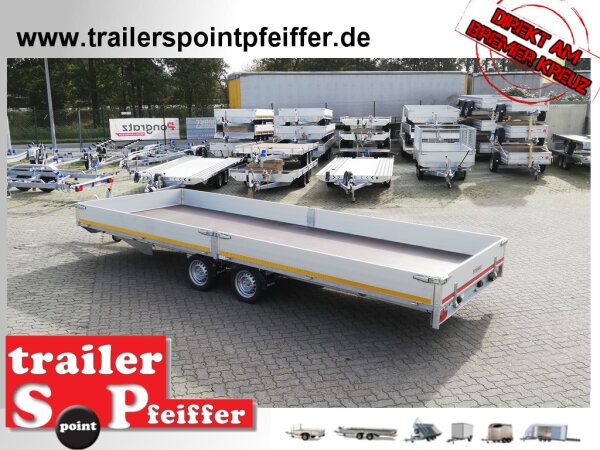 Eduard 3500 KG Hochlader - Gebremste Doppelachser - 6.0x2.2m - Ladehöhe:63 cm - 195/50R13 - Bordwände 30cm
