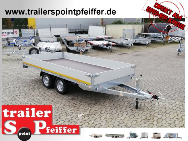 Eduard 2000 KG Hochlader - Gebremste Doppelachser - 4.0x2.0m - Ladehöhe:72 cm - 165R13 - Bordwände 30cm