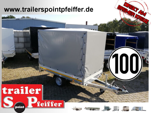 EDUARD 2615 -GE- Hochlader, Bordwände 30cm -1500kg- Lfh: 63cm -195/50R13 mit Hochplane SP-Line - 100 KM/H
