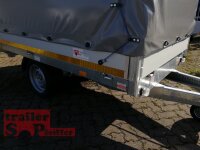 Eduard 1500 KG Hochlader - Gebremste Einzelachser - 2.6x1.5m - Ladehöhe:63 cm - 195/50R13 - Bordwände 30cm Hochplane SP-Line - 100 KM/H
