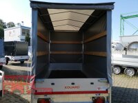 Eduard 1500 KG Hochlader - Gebremste Einzelachser - 2.6x1.5m - Ladehöhe:63 cm - 195/50R13 - Bordwände 30cm Hochplane SP-Line - 100 KM/H