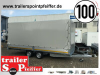 Eduard 2700 KG Hochlader - Gebremster Doppelachser - 5.0x2.0m - Ladehöhe:63 cm - 195/50R13 - Bordwände 30cm mit Hochplane SP-Line - 100 KM/H