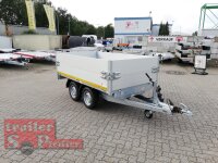 Eduard 2000 KG Rückwärtskipper - Gebremster Doppelachser - 2.6x1.5m - Ladehöhe:72 cm - 155R13 mit ALU Aufsatzwänden