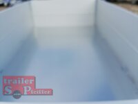 Eduard 2000 KG Rückwärtskipper - Gebremster Doppelachser - 2.6x1.5m - Ladehöhe:72 cm - 155R13 mit ALU Aufsatzwänden