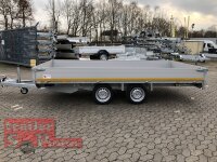 Eduard 3000 KG Multitransporter - Gebremster Doppelachser - 4.0x2.0m - Ladehöhe:63 cm - 195/50R13 - Auffahrschienen  - Bordwände 30cm