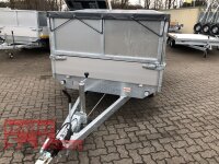Eduard 2000 KG Hochlader - Gebremster Doppelachser - 3.1x1.6m - Ladehöhe:72 cm - 155R13 - Bordwände 30cm  - 60 cm Stahl Kastenaufsatz Flachplane und 3 Bügel