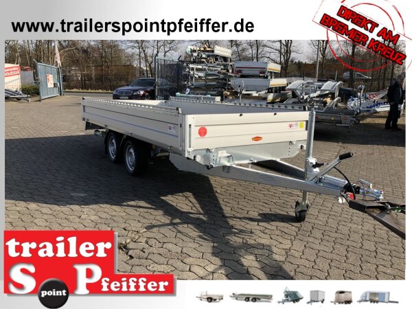 Böckmann HL-AL 4118/27 F - Niedrig Alu - Hochlader Anhänger Profi Paket - Auffahrrampen