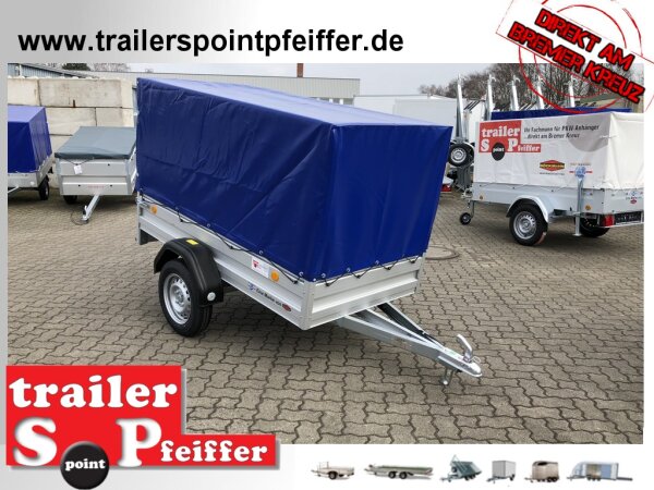 TPV TL-AL EU2 Doppelwandige ALU Bordwand - Anhänger mit Hochplane 125 cm Innenhöhe - ungebremst - 100 KM/H