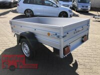 TPV TL-EU2010/75AL Tieflader Anhänger - 750 kg - ungebremst - 100 KM/H - Zurrösen - 13 pol. Stecker - Doppelwandige ALU Bordwand