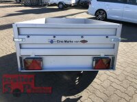 TPV TL-EU2010/75AL Tieflader Anhänger - 750 kg - ungebremst - 100 KM/H - Zurrösen - 13 pol. Stecker - Doppelwandige ALU Bordwand