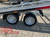 Lorries PLI35-5021 - 3500 kg kippbarer leichter Autotransporter mit geschlossenem ALU Boden und ALU Standschienen
