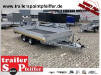 Eduard 2700 KG Multitransporter - Gebremster Doppelachser - 4.0x2.0m - Ladehöhe:56 cm - 195/55R10 - Auffahrschienen  - Bordwände 30cm