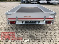 Eduard 2700 KG Multitransporter - Gebremster Doppelachser - 4.0x2.0m - Ladehöhe:56 cm - 195/55R10 - Auffahrschienen  - Bordwände 30cm