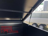 TPV KT-EU2 Kofferanhänger - 750 kg - SCHWARZ - ungebremst - 100 KM/H - Zurrösen - 13 pol. Stecker - mit Dachreling