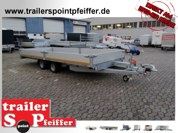 EDUARD 5020 -GD- Hochlader, Auffahrschienen & Winde, Bordwände 30cm -3000kg- Lfh: 56cm -195/55R10