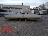 Eduard 3000 KG Multitransporter mit Rampen und Seilwinde - Gebremste Doppelachser - 5.0x2.0m - Ladehöhe:56 cm - 195/55R10 - Bordwände 30cm