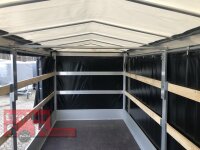 Eduard 3000 KG Multitransporter - Gebremste Doppelachser - 5.0x2.0m - Ladehöhe:56 cm - 195/55R10 - Bordwände 30cm - Rampen / Winde - mit Schiebeplane links und rechts