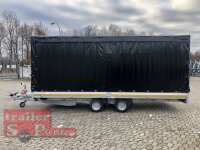 Eduard 3000 KG Multitransporter - Gebremste Doppelachser - 5.0x2.0m - Ladehöhe:56 cm - 195/55R10 - Bordwände 30cm - Rampen / Winde - mit Schiebeplane links und rechts