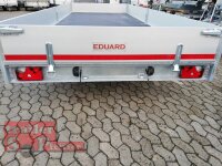 Eduard 3000 KG Multitransporter mit Rampen - Gebremste Doppelachser - 5.0x2.0m - Ladehöhe:63 cm - 195/50R13 - Bordwände 30cm