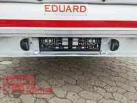 Eduard 3000 KG Multitransporter - Gebremste Doppelachser - 5.0x2.0m - Ladehöhe:63 cm - 195/50R13 - Bordwände 30cm - Rampen / Winde - mit Schiebeplane links und rechts