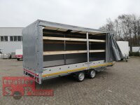 Eduard 3000 KG Multitransporter - Gebremste Doppelachser - 5.0x2.0m - Ladehöhe:63 cm - 195/50R13 - Bordwände 30cm - Rampen / Winde - mit Schiebeplane links und rechts