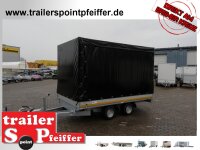 Eduard 2700 KG Hochlader - Gebremste Doppelachser - 3.3x1.8m - Ladehöhe:56 cm -  Bordwände 30cm mit Hochplane SP-Line und Schiebeplanen