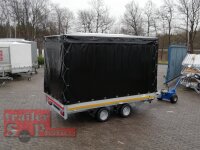 Eduard 2700 KG Hochlader - Gebremste Doppelachser - 3.3x1.8m - Ladehöhe:56 cm -  Bordwände 30cm mit Hochplane SP-Line und Schiebeplanen