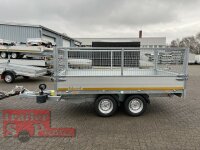 Eduard 2700 KG Heckkipper - Gebremste Doppelachser - 3.1x1.6m - Ladehöhe:72 cm - 185/70R13 - Bordwände 30cm Laubgitter 70 cm