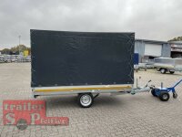 Eduard 1500 KG Hochlader - gebremste Einzelachser - 3.1x1.6m - Ladehöhe:63 cm - 195/50R13 - Bordwände 30cm Hochplane SP-Line