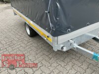 Eduard 1500 KG Hochlader - gebremste Einzelachser - 3.1x1.6m - Ladehöhe:63 cm - 195/50R13 - Bordwände 30cm Hochplane SP-Line