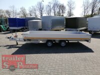 Eduard 2700 KG Multitransporter - Gebremste Doppelachser - 4.0x1.8m - Ladehöhe:56 cm - 195/55R10 - Bordwände 30cm mit Rampen und Winde