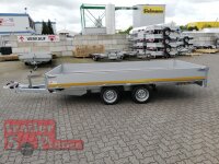 Eduard 3000 KG Multitransporter - Gebremster Doppelachser - 4.0x1.8m - Ladehöhe:63 cm - 195/50R13 - Auffahrschienen  - Bordwände 30cm