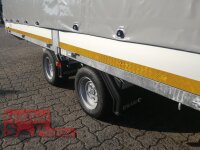 Eduard 3000 KG Multitransporter - Gebremste Doppelachser - 5.0x2.2m - Ladehöhe:56 cm - 195/55R10 - Auffahrschienen & Winde - Bordwände 30cm mit Hochplane SP Line
