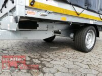 Eduard 1500 KG Hochlader - Gebremste Einzelachser - 2.6x1.5m - Ladehöhe:56 cm - 195/55R10 - Bordwände 30cm - Kastenaufsatz mit Hochplane SP-Line